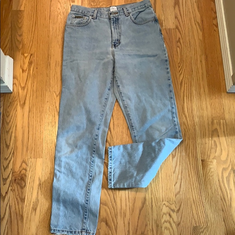 CK Calvin Klein Vintage Baggy Straight Leg High Waisted Rise Mom Jeans Size 10